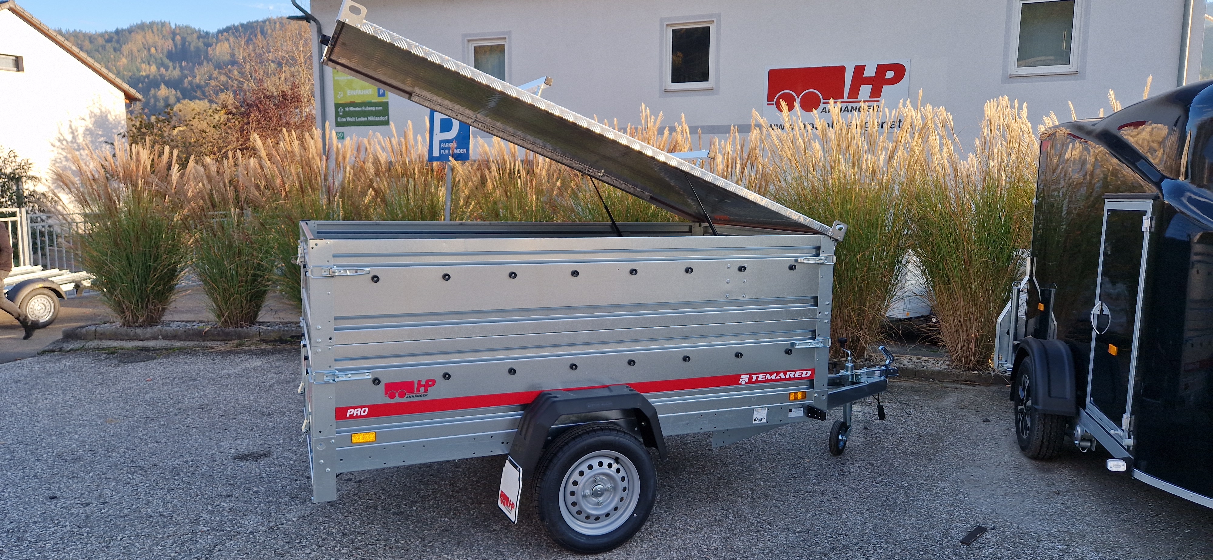 PKW-Anhänger, Autoanhänger HP 2012 UKA, Set 2010x1250x400mm, 750 kg ungebremst inkl. Aufsatzwände und Flachplane